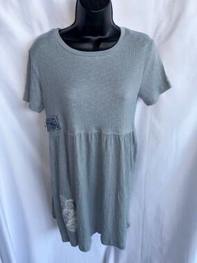 Truself Sage Babydoll One of a Kind Upcycled dress, sz S, 16” PTP, 31” L